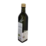 500-ml-Flasche q-alimentaly Bio-Olivenöl extra vergine, Seitenansicht mit Etikett