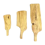 Comparison of small, medium and large olive wood boards, sold individually